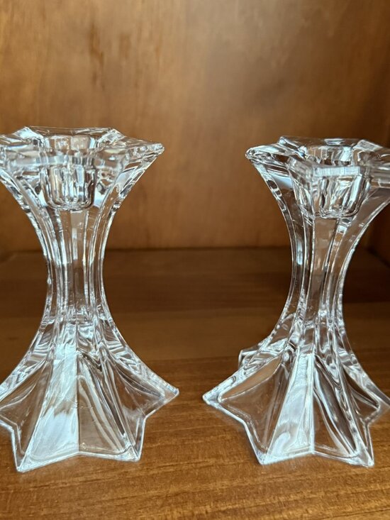 Mikasa Other - Mikasa Austria Firestar Crystal Star Shaped Candle Sticks Holder Set